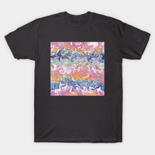 Liquid Graffiti Marbled Pattern T-Shirt